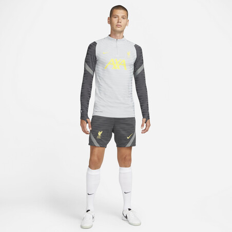 Sweat zippé Liverpool Strike Elite gris jaune 2021/22