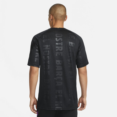 Maillot avant match FC Barcelone noir rose 2021/22