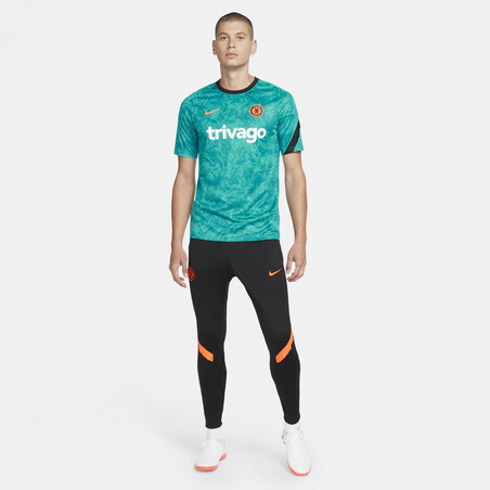 Maillot avant match Chelsea bleu orange 2021/22
