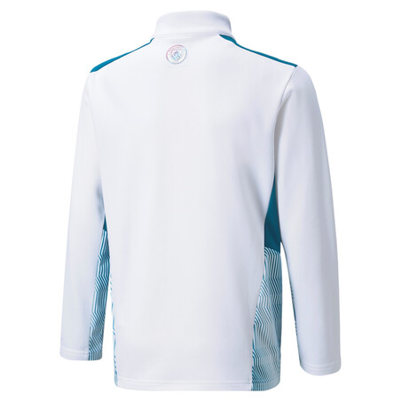 Sweat zippé junior Manchester City blanc bleu 2021/22