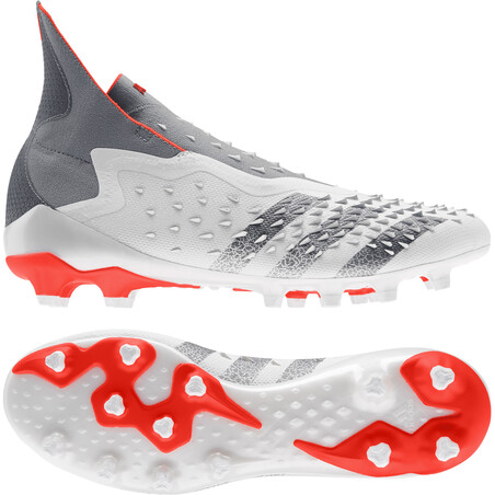 adidas Predator Freak+ montante AG gris rouge