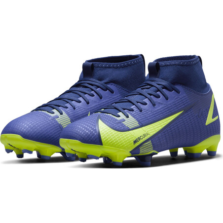 Nike Mercurial Superfly junior montante Academy FG/MG bleu jaune