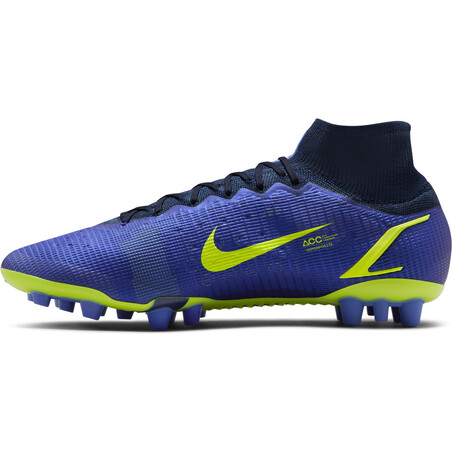 Nike Mercurial Superfly 8 Elite AG bleu jaune