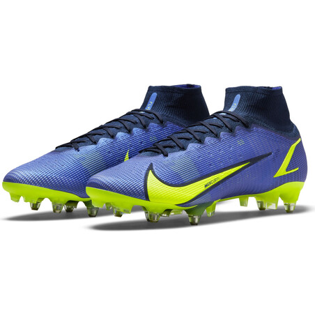 Nike Mercurial Superfly 8 Elite SG Anti-Clog bleu jaune