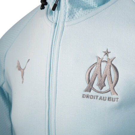 Veste à capuche junior OM bleu clair 2021/22