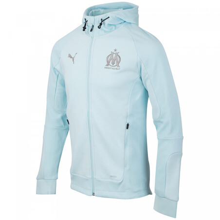 Veste à capuche junior OM bleu clair 2021/22