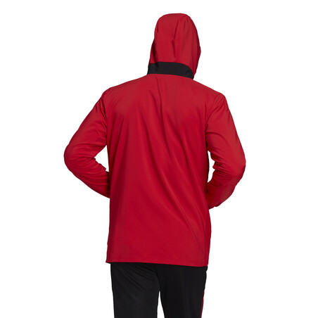 Veste survêtement à capuche Manchester United rouge noir 2021/22