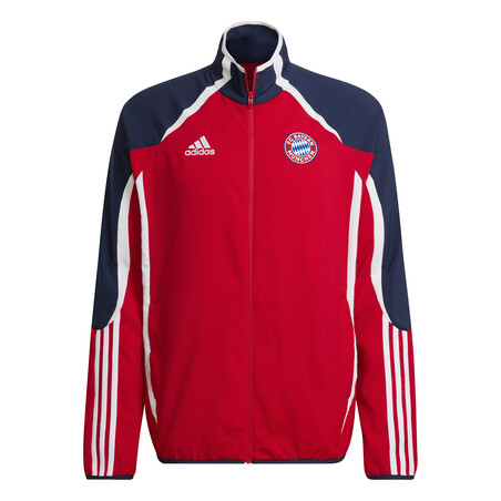 Veste survêtement Bayern Munich Rétro rouge bleu 2021/22