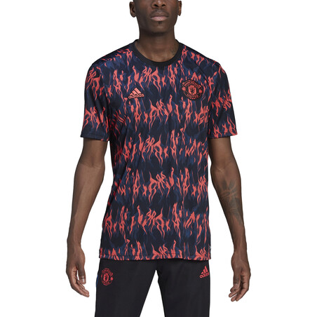 Maillot avant match Manchester United rouge noir 2021/22