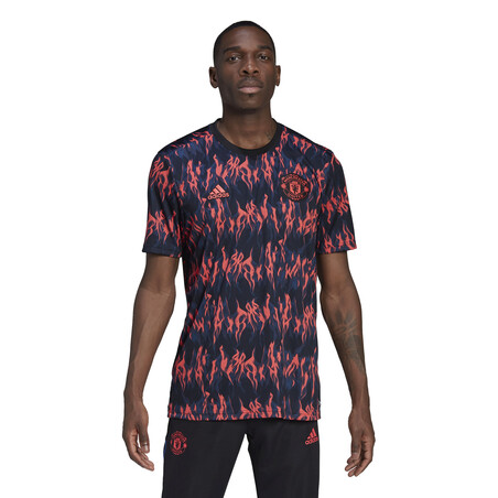 Maillot avant match Manchester United rouge noir 2021/22