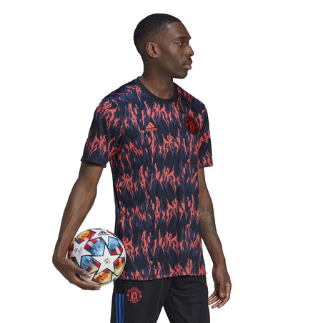Maillot avant match Manchester United rouge noir 2021/22