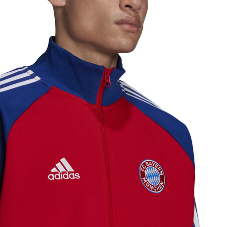 Veste survêtement Bayern Munich ANJK rouge bleu 2021/22