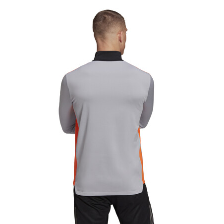 Sweat zippé col montant Juventus gris orange 2021/22