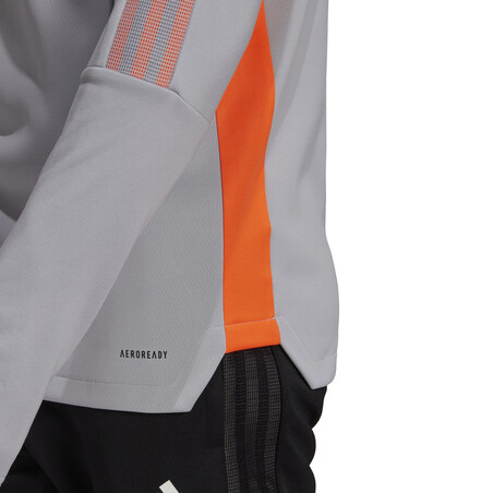 Sweat zippé col montant Juventus gris orange 2021/22