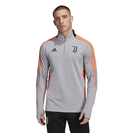 Sweat zippé col montant Juventus gris orange 2021/22