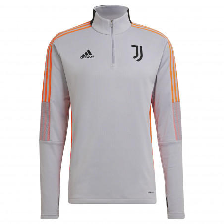 Sweat zippé col montant Juventus gris orange 2021/22