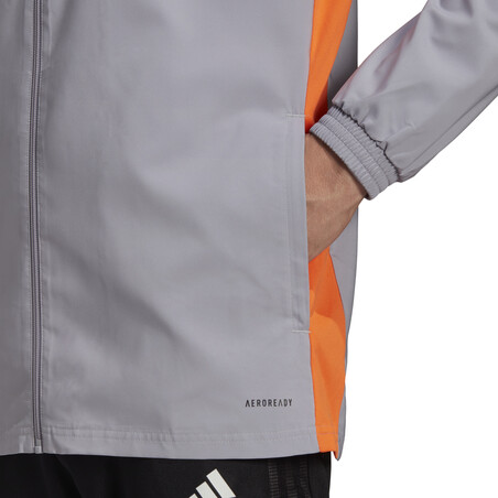 Veste survêtement à capuche Juventus gris orange 2021/22