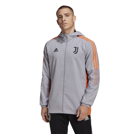 Veste survêtement à capuche Juventus gris orange 2021/22