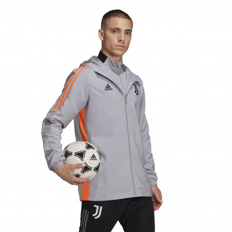 Veste survêtement à capuche Juventus gris orange 2021/22