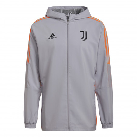 Veste survêtement à capuche Juventus gris orange 2021/22
