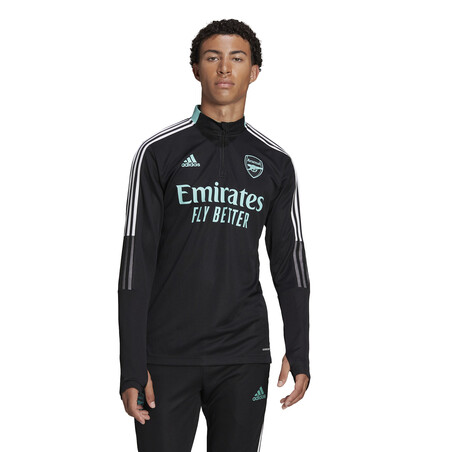 Sweat zippé Arsenal noir vert 2021/22