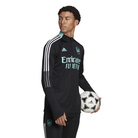 Sweat zippé Arsenal noir vert 2021/22
