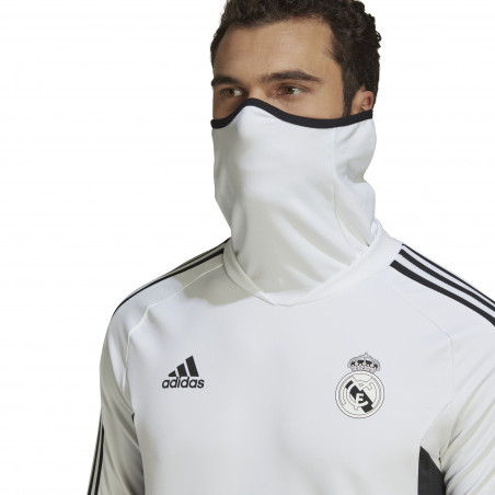 Sweat zippé col montant Real Madrid blanc noir 2022/23