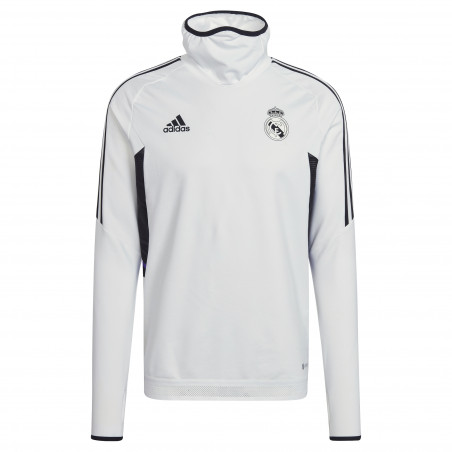 Sweat zippé col montant Real Madrid blanc noir 2022/23