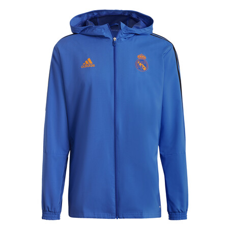 Veste survêtement à capuche Real Madrid bleu orange 2021/22