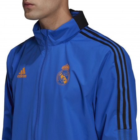 Veste imperméable Real Madrid bleu orange 2021/22