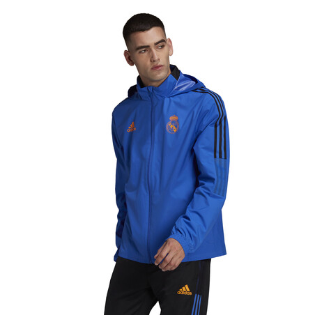 Veste imperméable Real Madrid bleu orange 2021/22