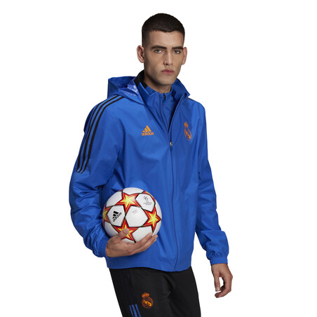 Veste imperméable Real Madrid bleu orange 2021/22