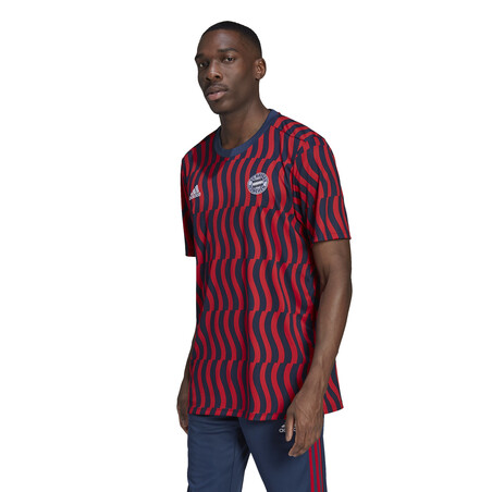 Maillot avant match Bayern Munich rouge bleu 2021/22