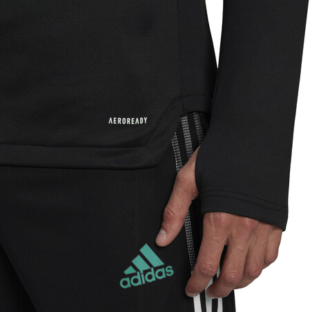 Sweat zippé col montant Arsenal noir vert 2021/22