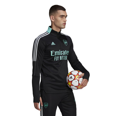 Sweat zippé col montant Arsenal noir vert 2021/22