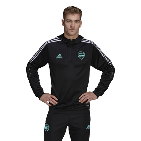 Sweat zippé à capuche Arsenal noir vert 2021/22