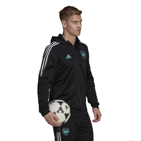 Sweat zippé à capuche Arsenal noir vert 2021/22