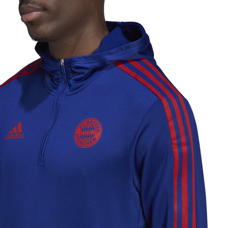 Sweat zippé à capuche Bayern Munich bleu rouge 2021/22