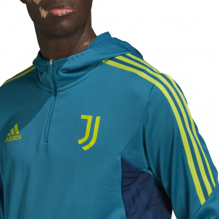 Sweat zippé à capuche Juventus bleu vert 2022/23