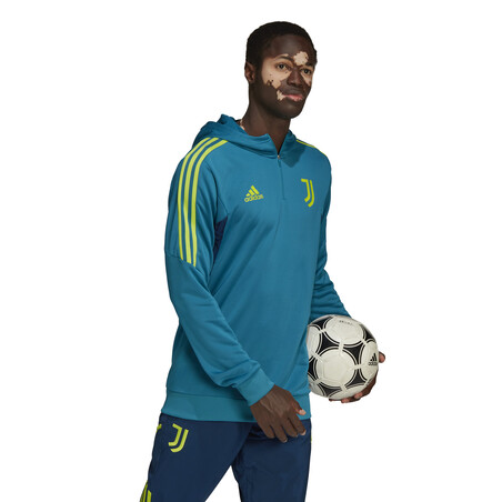 Sweat zippé à capuche Juventus bleu vert 2022/23
