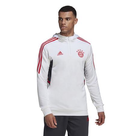 Sweat zippé à capuche Bayern Munich blanc rouge 2022/23