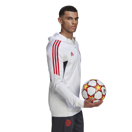 Sweat zippé à capuche Bayern Munich blanc rouge 2022/23
