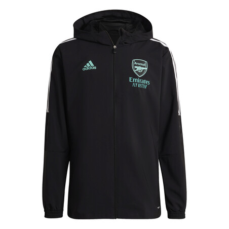 Veste survêtement à capuche Arsenal noir vert 2021/22