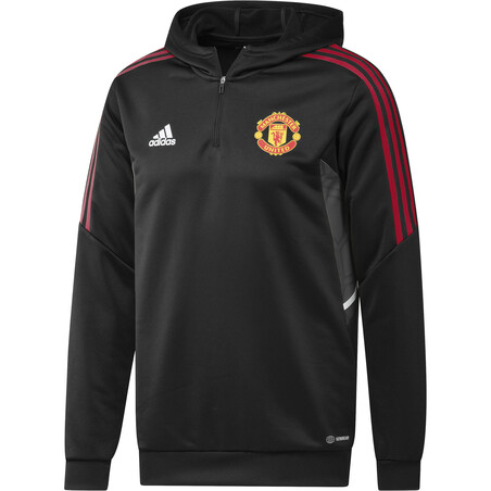 Sweat zippé à capuche Manchester United noir rouge 2022/23