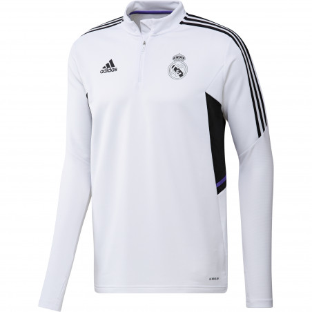 Sweat zippé Real Madrid blanc noir 2022/23