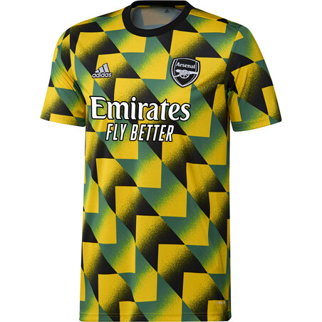 Maillot avant match Arsenal vert jaune 2022/23