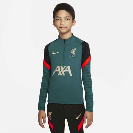 Sweat zippé junior Liverpool Strike vert noir 2021/22