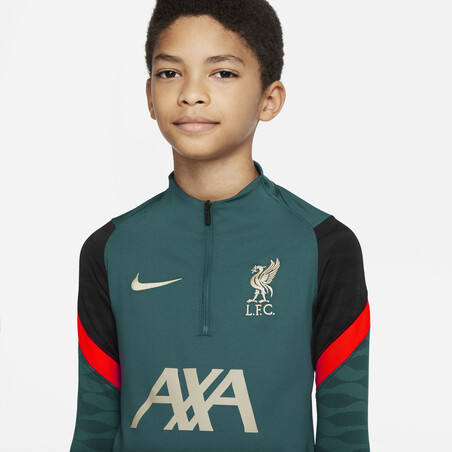 Sweat zippé junior Liverpool Strike vert noir 2021/22