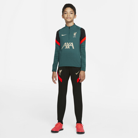 Sweat zippé junior Liverpool Strike vert noir 2021/22