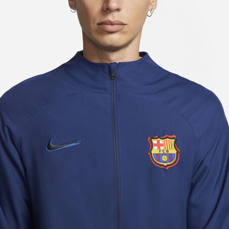 Ensemble survêtement FC Barcelone Academy bleu orange 2021/22